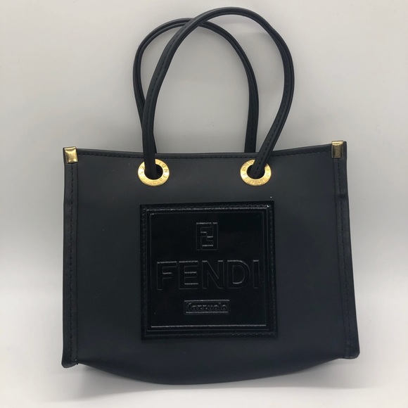 SOLD! Vintage Fendi Fazzuolo Logos Mini Rubber Bag